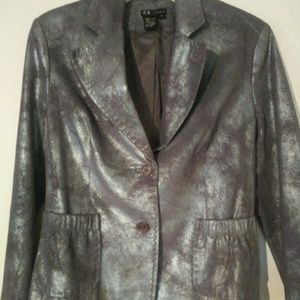 Silver/Gray Leather Jacket